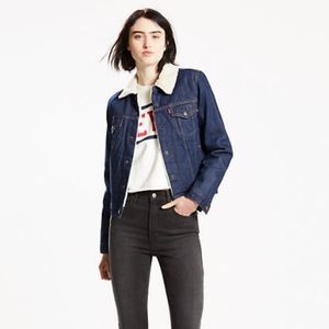 Levi's Denim Jacket Sherpa Snap Button Jean Trucker Coat